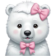 Cute polar bear wearing a pink bow on his head  sticker
