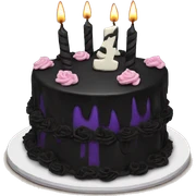Goth birthday cake sticker