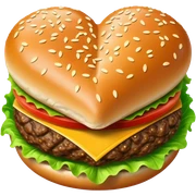 heart shaped hamburger sticker