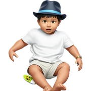 barefoot boy in a hat sticker