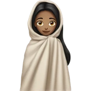 girl with black hair pale skin brown eyes with a blanket sticker