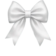 white satin bow sticker