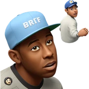 boy in baseball cap sticker