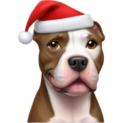 pitbull wearing santa hat sticker