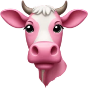 Pink cow sticker
