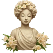 Beige-statue-with-flowers  sticker