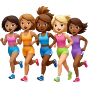 Girl running with friends  sticker