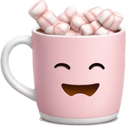 Light Pink mug of hot chocolate with marshmallows  sticker