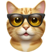 Cat with sunglasses sticker