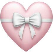 Pastel pink heart with white bow sticker