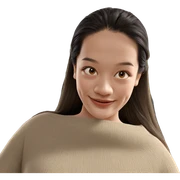 smiling girl with long hair sticker