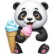Panda eating ice cream sticker