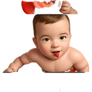 boy with strawberry print shirt sticker