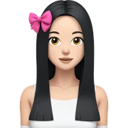 smiling girl with black hair sticker