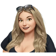 smiling girl with glasses sticker