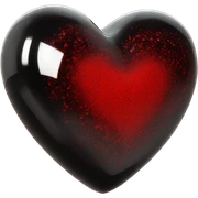 Red black glass heart sticker