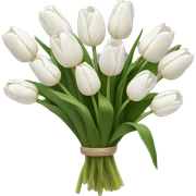 white tulip bouquet  sticker