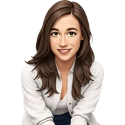smiling girl with long brown hair sticker