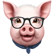 Pig with glasses sticker