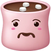 Light Pink mug of hot chocolate with marshmallows  sticker