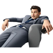 formal attire with phone indoors sticker