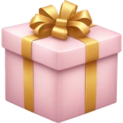 pale pink present box with a bow sticker