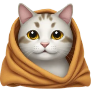 Cat in blanket sticker