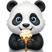 Panda eating ice cream sticker