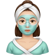 Lady with face mask spa beauty full face relaxing sticker