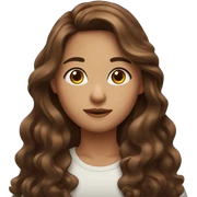 girl with long brown wavy hair and brown eyes sticker