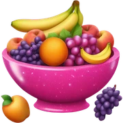 Hot pink glitter bowl of fruit  sticker