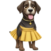 Dog with skirt sticker
