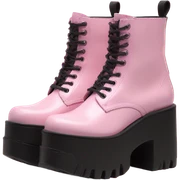 Platform UNIF boots pink sticker