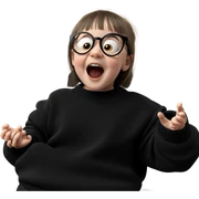 girl in glasses with sweater sticker