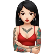 black-haired sexy girl with tattoos  sticker
