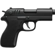 Toy gun, black sticker