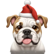 christmas bulldog sticker