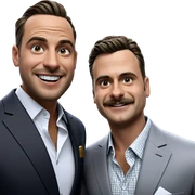 two boys in formal attire sticker