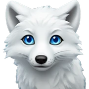 An arctic fox with bright blue eyes, similar to the default fox I can sticker