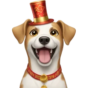 A dog celebrating new year sticker