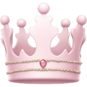 White and pastel pink crown sticker
