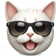Cat with sunglasses sticker