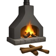 camp fireplace sticker