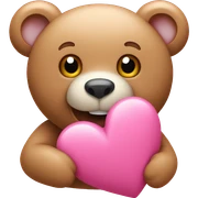 Pink heart with bear  sticker