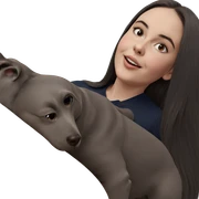 girl with dog in view sticker