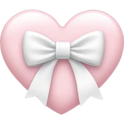 Pastel pink heart with white bow sticker
