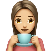Girl sipping tea sticker