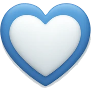 Blue and white heart sticker