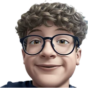 smiling boy with glasses sticker