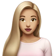 make a very beautiful girl with light brown straight hair big lips with pink lip gloss and white top sticker